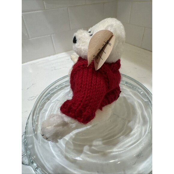 Ty Attic Treasures Nicholas the White Bear 6015 Red Sweater Vintage 1993 Retired - Picture 3 of 8